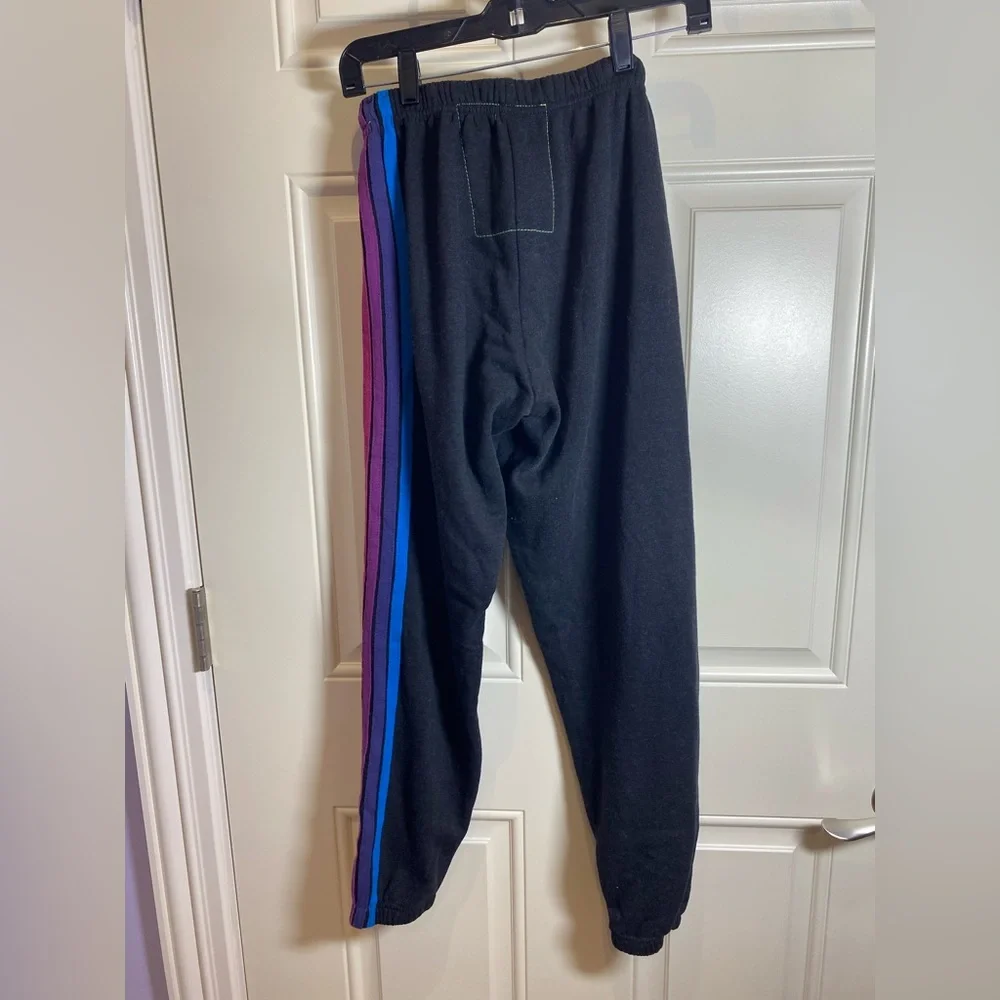 Aviator Nation Joggers with Pink and Blue Stripes - Picture 3 of 5